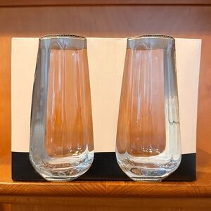 Clear Glass Highball with Gold Rim Set of 2 Rachel Zoe